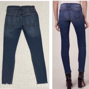 Rag & Bone Cate Mid Rise Ankle Skinny Jeans Women’s 25 Blue Raw Hem